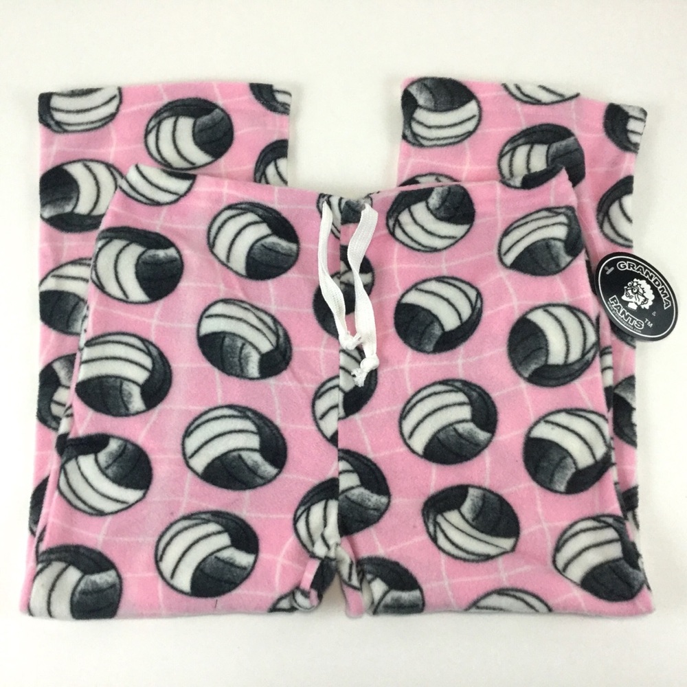 ☘️ Fleece Vollyball pink Grandma Pants Youth Large